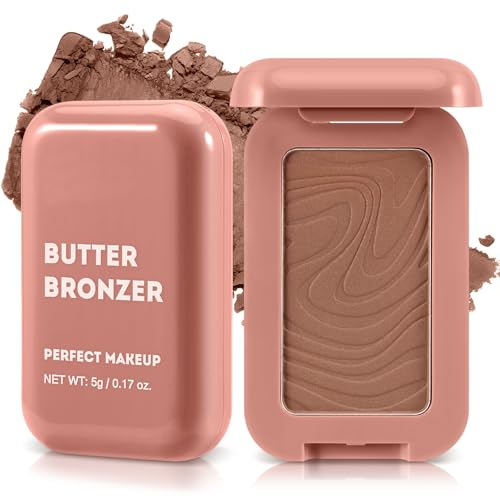 Boobeen Palette de poudre bronzante mate douce pour le visage, poudre bronzante et blush pour contouring, éclat bronzé durable à construire