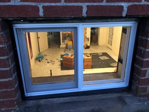 Aluminum Frame Double Hung Transom Window for Basement Shower Interior Exterior House Windows Replacement with Tempered Glass and Screen Animal House and Stairway (W 22x13in)