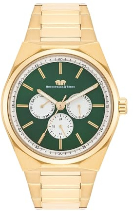 Rhodenwald & Söhne Orologio Uomo analogico Movimiento al quarzo multi-funzionale con Cinturino in Acciaio inossidabile Oro 10010473
