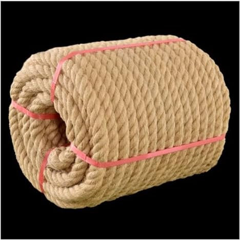 YKMYXZ Cuerda de algodón， Cuerda de Yute, Cuerda de cáñamo, Cuerda de Sisal de 24mm X 10M y Cordel de Yute Grueso for Poste rascador, Cuerda de Tira y afloja, Cordel for Equipaje(22MM 10M)