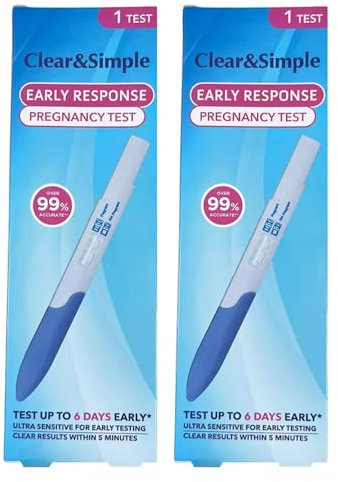 Clear and Simple Early Response Midstream Pregnancy Test - Twin Pack - Bundled by Smart Cutie
