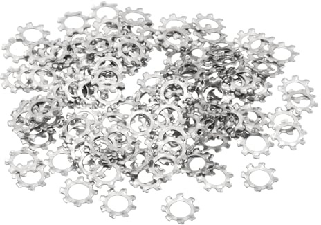 PATIKIL Rondelle Frein À Dents Externes M5, 150Pcs Kit Assortiment Rondelles Frein Crantées En Acier Inoxydable 304 Pour Équipements Mécaniques, Attaches De Fixation, Argent