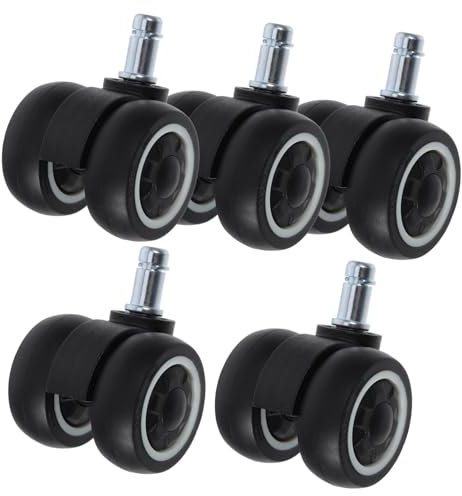 DOITOOL 5pièces Roulettes Pour Chaise De Bureau à Double Roulement Pivotantes Silencieuses Lot