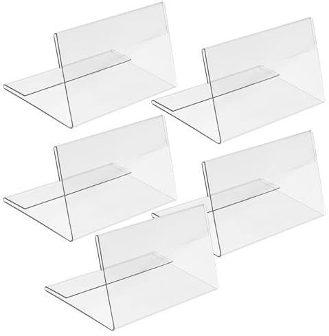 CONGARTENO 5 Stück Acryl Tischaufsteller Transparent Doppelseitig Bruchsicher Klare Display Karten Für Konferenz Gäste Sitzplatz Namensschilder Für Restaurant Büro