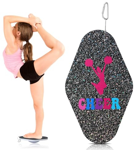 JolliLudo Cheer Balance Trainer Flyer Stand Glitter Cheer Board Cheerleading Flexibility Acrylic Balance Board Equipment for Cheerleader Stand Practice, Core Strength Training, Body Control