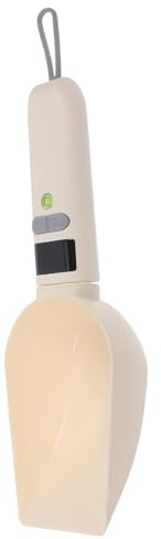 NUOBESTY Cuillère Doseuse Électronique Blanche pour Aliments Animaux avec Écran Lcd, Balance Numérique Précise pour Croquettes Chien et Chat, Outil de Mesure Multifonction Cuisine et Pesée