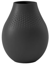 Villeroy och Boch Collier Noir vas pärla nr. 2, 16 x 116 x 20 cm, premium porslin, svart