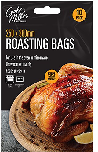 50x Large Roasting Bags 250mm x 380mm Oven & Microwave Safe for Juicy Meat Chicken Turkey Fish Vegetables