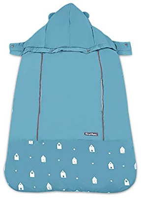 SONARIN Universal All Seasons Regenschutz für Babytrage, Wintermantel warm, Fußsack, Winddicht, Wasserdicht, Abnehmbarer Hut(Grün)