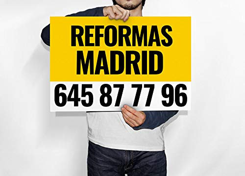 Oedim Cartel de Reformas 100x50cm | Fabricado en Polipropileno | Artículos para Inmobiliarias y Particulares | Señalética Elegante, Moderna|100% Personalizable|