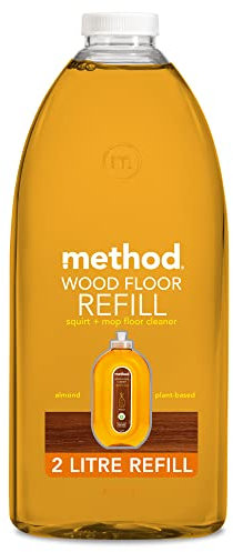 Method Wood Floor Cleaner Refill, Moisturising Oil, Surface Spray, Gently Cleans and Shines, Almond Natural Scent, Pack of 1, 2L