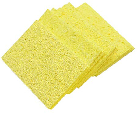 Powerful Tools Lötkolben gelbe Lötspitze Schweißreinigungsschwamm Pads Reiniger Hitzebeständige Pads Set Lötzinn