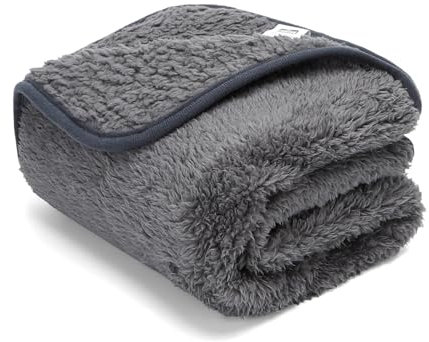 Nobleza Hundedecke Weiche Fleecedecke Waschbare Deck für Haustier Hunde Katzen Welpen Weiche Warme Matte, Grau 100 * 80cm