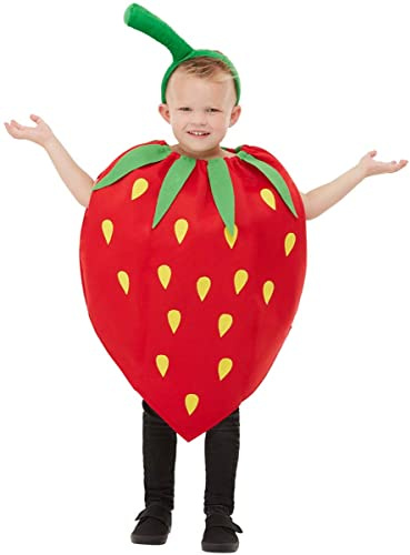 Funidelia | Disfraz de Fresa para niño y niña Talla 3-6 años Fruta, Comida - Color: Rojo - Divertidos Disfraces y complementos para Carnaval y Halloween