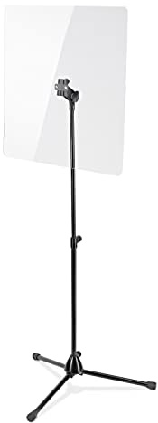 K&M 11903 Schutzscheibe mit Stativ – 60 x 60 cm Acrylglasplatte mit Dreibein-Stativ – Von 107,5 – 160 cm ausziehbar
