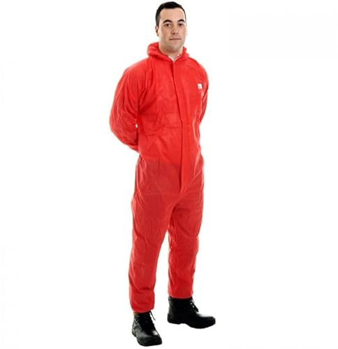 Expert Workwear Disposable SMS Coverall CAT 3 Type 5/6 Hooded Overall Protective Suit Boilersuit Hygiene Paint