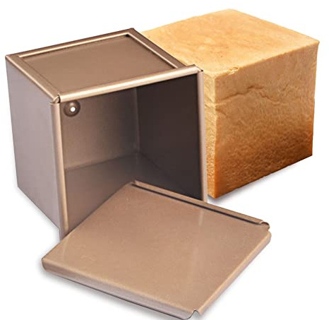 CANDeal 2 Stücke Brotbackform mit Deckel Toastbrot Backform Brotbackformen Toastbrotform Antihaft Brotform Kastenform mit Belüftungslöchern 10cm x 10cm x 10cm (Wohnung)