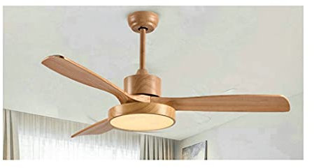 Ventilatore da Soffitto Ventilatore a soffitto in legno massello conciso da 42 pollici con luce 6 velocità, ventilatori a soffitto reversibile con remoto per soggiorno camera da letto con Luce Lampada
