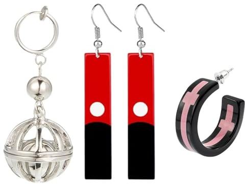 JinYu 14er Set Aufkleber & Anime Tokyo R. Serie Ohrringe Comic Ohrclip Schmuck Zubehör Geschenke für Männer & Frauen Harz Anhänger Ohrringe (Silber)