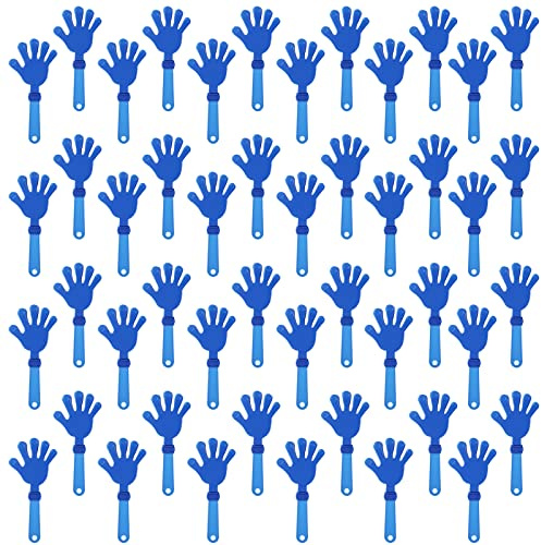 ZCYSRLQIN 48 Pieces Royal Blue Hand Clappers 7.5 Inch Clappers Noisemakers Noise Makers Party Favors Plastic Clapper Sporting Events Cheers Ball Dance Basketball Football Noisemakers （Royal Blue）