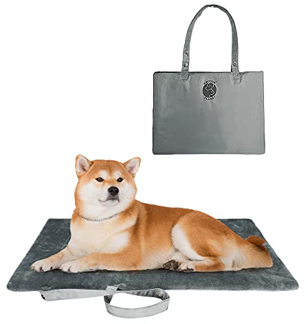 Kritter Planet wasserdichte Katze Hundematte, Faltbare Waschbare Haustier Outdoor Hundedecke für Reisen Camping Outdoor, Faltbare Haustiermatte mit Griffen, Kleine Mittlere Hundebettdecke 80 x 60CM