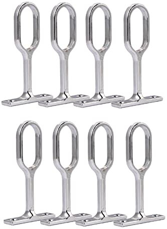 Lokatall Soporte para barra de armario, 8 unidades, de aleación de zinc sólido, ajustable, ovalado, barra superior, soportes de barra de techo para barra de ropa, armario, cortina de armario