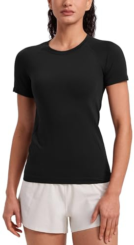 CRZ YOGA Seamless T-Shirt Hip Length Black Small