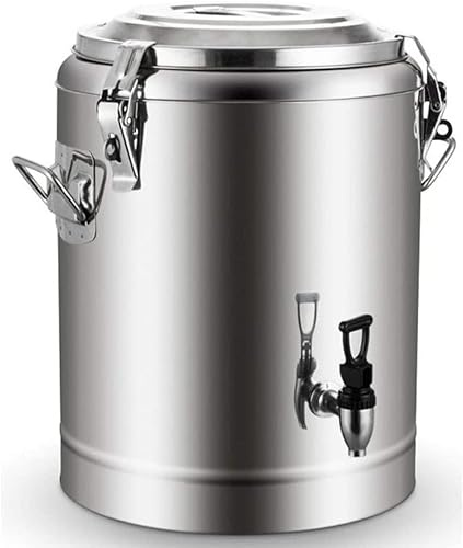 DYHQQ Dispensador de Bebidas de Acero Inoxidable, Olla de Acero Inoxidable con Tapa, Termo con 20 Horas de Agua fría y Caliente para té, Agua, café y Bebidas heladas,10l