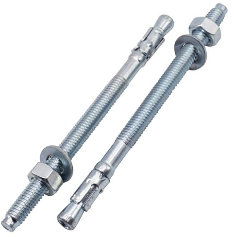 SKIR'CO Ancoraggi a cuneo zincati M8 x 120 mm, tasselli in metallo, bullone di ancoraggio, ancoraggio per muratura, ancoraggio per calcestruzzo, 10 pezzi