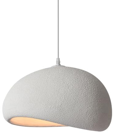 SyLaBy Lampadario con paralume in pietra simulata in stile giapponese Wabi-sabi da 50 cm Lampade a sospensione in resina a luce naturale Illuminazione a sospensione a vite E27 Illuminazione da soffitt