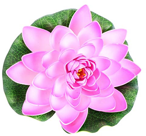 Amosfun 6pièces Plantes Artificielles pour Étang Nénuphars Artificiels Plastique Décoration De Bassin avec Fleurs De Lotus Flottantes Nénuphars Décoratifs pour Intérieur Extérieur