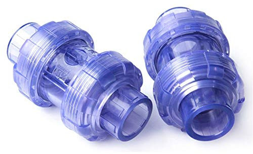 Outils de réparation de tuyaux 2pcs 20~63mm Transparent UPVC Flap clapet anti-retour aquarium Union PVC pipe à eau Joint industriel clapet anti-retour (Color : Transparent, Size : Inner Dia 40mm)