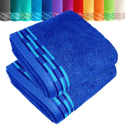 Lashuma Handtuch Set 50x100 cm Blau - Königsblau, Flauschige Lugano Handtücher für Badezimmer
