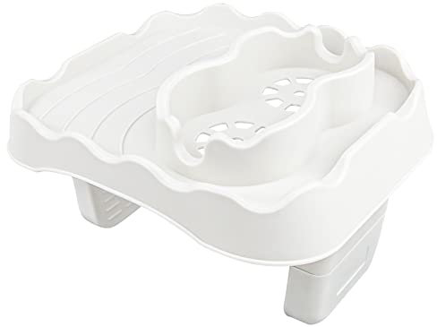 MININAI Tavolino per vasca idromassaggio, con 2 portabicchieri, porta bevande pieghevole e vassoio per snack, accessorio per vasca idromassaggio da esterno, per spa, piscina, vasca da bagno gonfiabile
