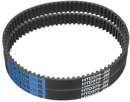 QUARKZMAN 2 st HTD-5M gummifördelningsrem 75 tänder, steglängd 375 mm x bredd 15 mm x höjd 3,6 mm, sluten slingfördelningsrem remskiva