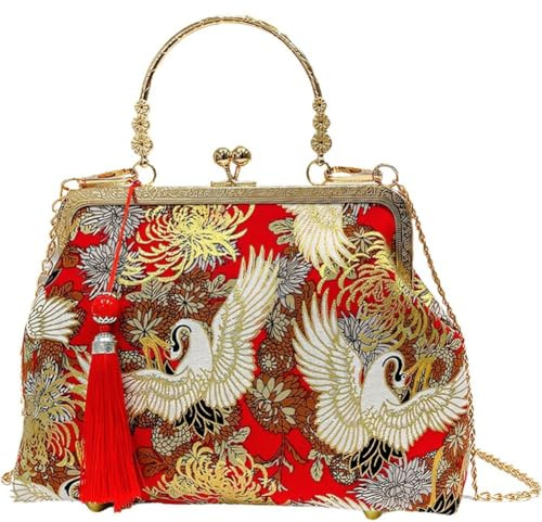 Lpitoy Chinesische Stickerei-geldbörse, Vintage-Stickerei, Umhängetasche, Abendtasche, Handtasche Quasten-anhänger Für Frauen, Hochzeit, Party, Abschlussball