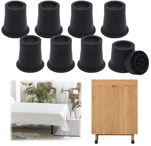 GAESHOW 8 Pack Bed Risers, 3inch Round Furniture Feet Raiser, Heavy Duty Furniture Leg Lifts, Round Table Leg Extenders for Sofa, Table, Desk, Chair, Washing Machine, Support Up To 6000