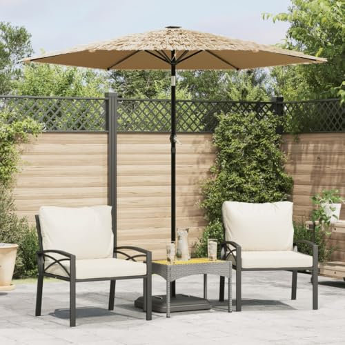 LAPOOH Sombrilla de jardín con Poste de Acero marrón 223x223x213 cm, Sombrilla Terraza Exterior, Parasol Terraza, Sombrilla Playa, Parasol Exterior, Sombrilla De Patio - 4005097