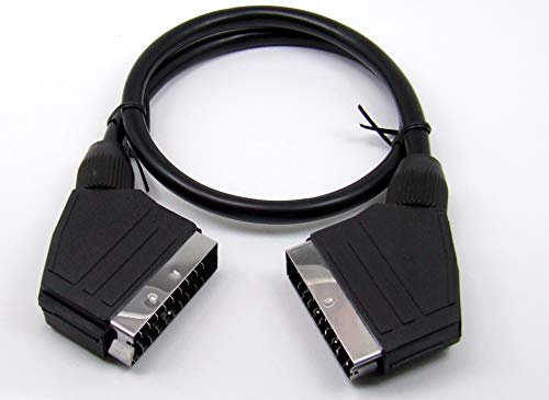 POPESQ® 1 pezzo. x SCART Cable Premium SCART Connettore Maschio - SCART Connettore Maschio 0.6m Nero #A2863