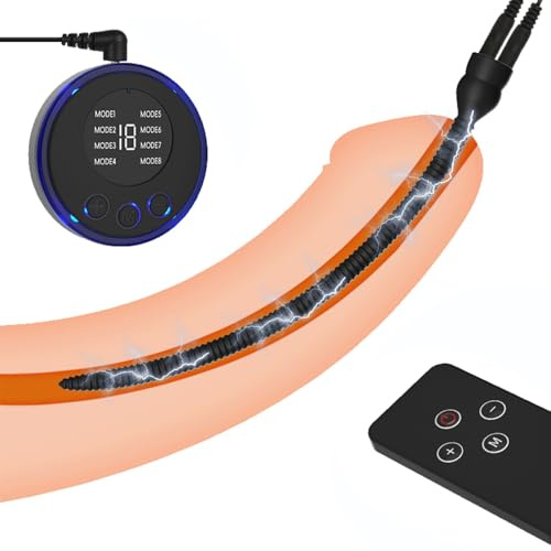 Elektro Shock Penis Trainer 200mm Extra Lang Elektro Shock Harnröhren Dilatator Elektrische Stimulation Penis Plug Dilator mit 19 Modi fur Prostata Stimulation Männer erotisches Plugs Sexspielzeug