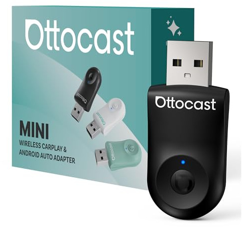 OTTOCAST Mini 2026 Upgrade Wireless CarPlay Adapter, for iPhone & Android Auto Adapter 2-in-1 Convert Wired to Wireless Apple Car Play, Plug & Play(2016+ Cars, iOS 10+/Android 11+)