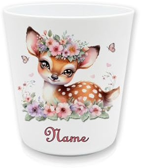 Kinderbecher Kunststoff mit Namen, REH | Personalisiert, Zahnputzbecher, BPA frei