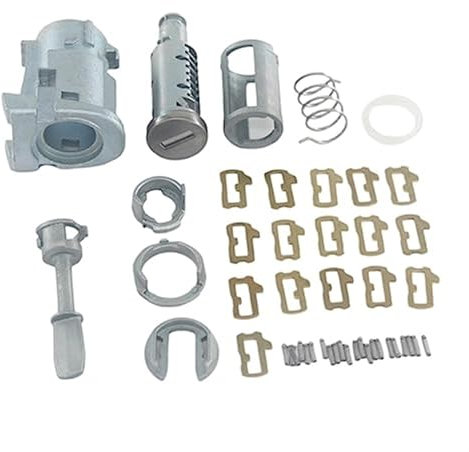 QASULER 604837168 RECHTS TÜRSCHLOSS-Zylinder-Reparatursatz, for VW, for Golf, 4 IV MK4, for Bora, 1997–2003 Auto-Zündschlossschloss(Black R Lock Repair Kit)