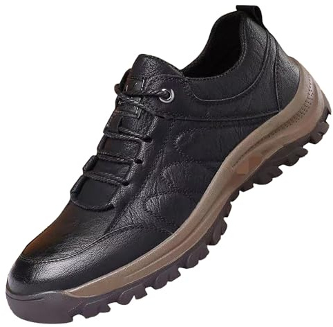 Generisch Wanderschuhe Herren Leather Outdoorschuhe - rutschfeste Trekkingschuhe Mit SchnüRung Walkingschuhe Freizeitschuhe - Flache GroßE GrößE Arbeitsschuhe Turnschuhe FüR MäNner Sportschuhe