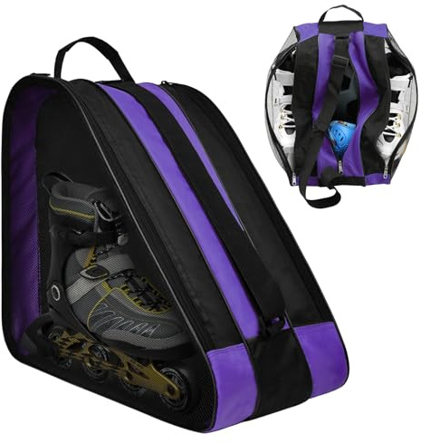 Sac de patins à roulettes, idéal pour les patins à roulettes, les patins à glace, les patins à roulettes, les patins artistiques, le hockey sur glace, pour enfants et adultes (violet)