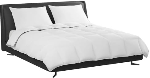 vidaXL Duvet d'hiver avec Oreiller 3 pcs Blanc Plume de Canard, Essentiels de Chambre, Parure de lit rectangulaire en Coton, Duvet Moderne, Couverture d'hiver, Linge de lit Blanc coussiné