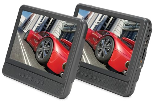 GPX Kit lettore DVD portatile a doppio schermo, PD10104DG