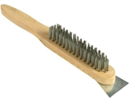 SupaTool 4 Row Wire Brush & Scraper – Heavy Duty Steel Bristles with Oak Handle | Rust Removal – Paint Cleaning & Surface Preparation | 4 Row Wire Brush for Metal – Wood & DIY