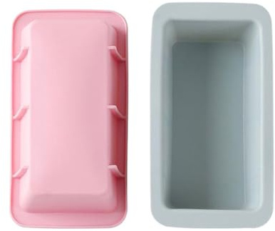 Genérico Molde Rectangular para Pan y Tostadas de Silicona, 2 Piezas (azul y Rosa), Molde para Hornear Antiadherente, Reutilizable, Apto para Horno, Adecuado para Repostería y Cocina