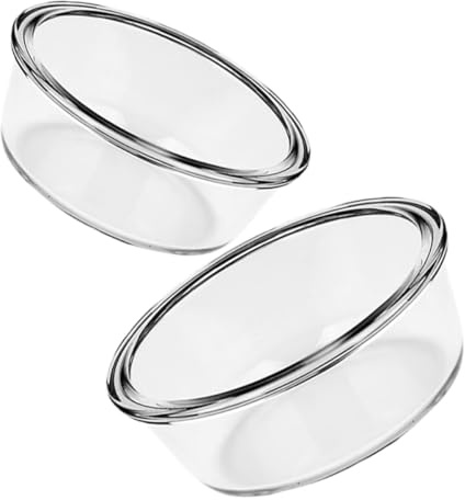 TIKODIDA Fuente de Cristal para Horno, Cuencos Freidora de Aire de Vidrio, Tazón Multiusos 2 Piezas, Resistente a Alta Temperatura, 650ml y 1000ml